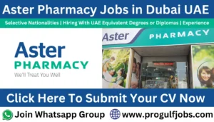 Aster Pharmacy Dubai Jobs